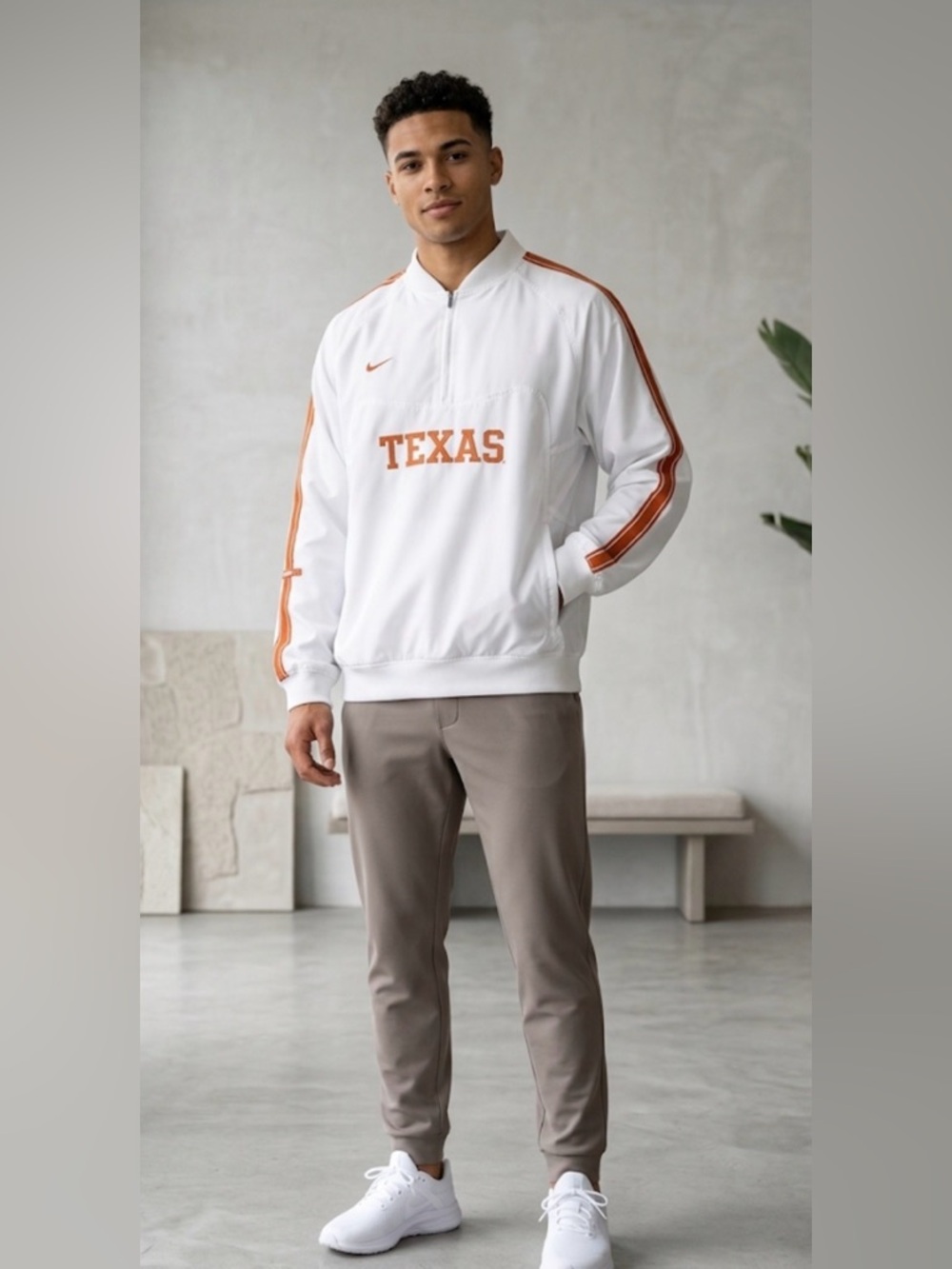 Vintage Nike Texas Longhorn Windbreaker Team Apparel Size L Pullover Jacket‎